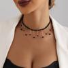 Accessories, Vintage Black Beaded Tassel Crystal Pendant Choker Lolita Premium Necklace