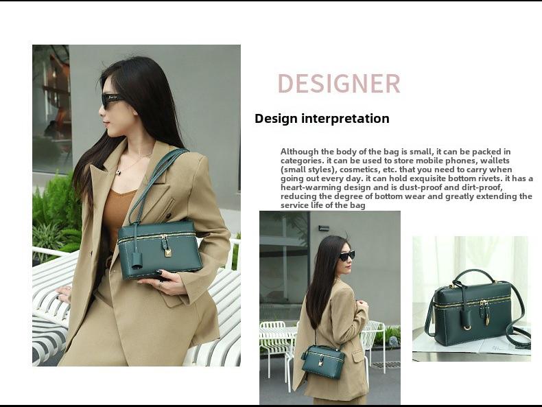 Women's High-Grade Retro Leather Underarm Lunch & Cosmetic Bag - 2025 Fashion Versatile Handheld Style