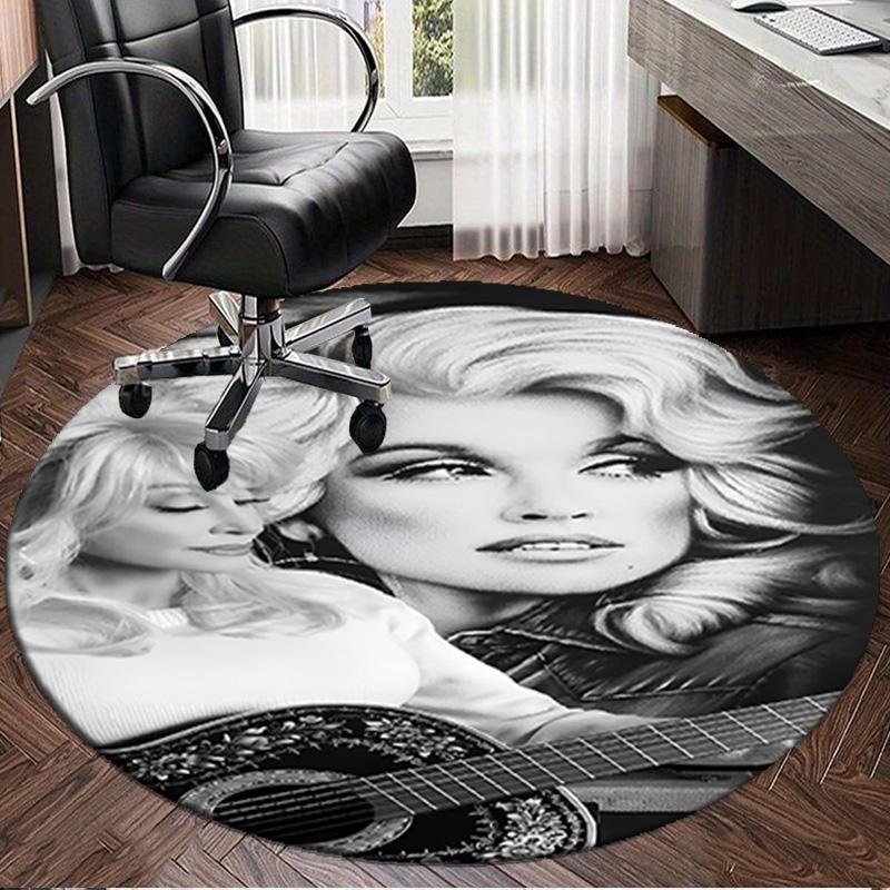 Dolly Memorial Tribute Round mat, Anti-slip Circle Carpet Chair rug For livingroom,Bedroom, doormat home decor Gift Christmas Gifts