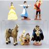  Beauty and the Beast Figurine Set of 6, 10-12 cm Resin Collectible Statues, Exquisite Gift