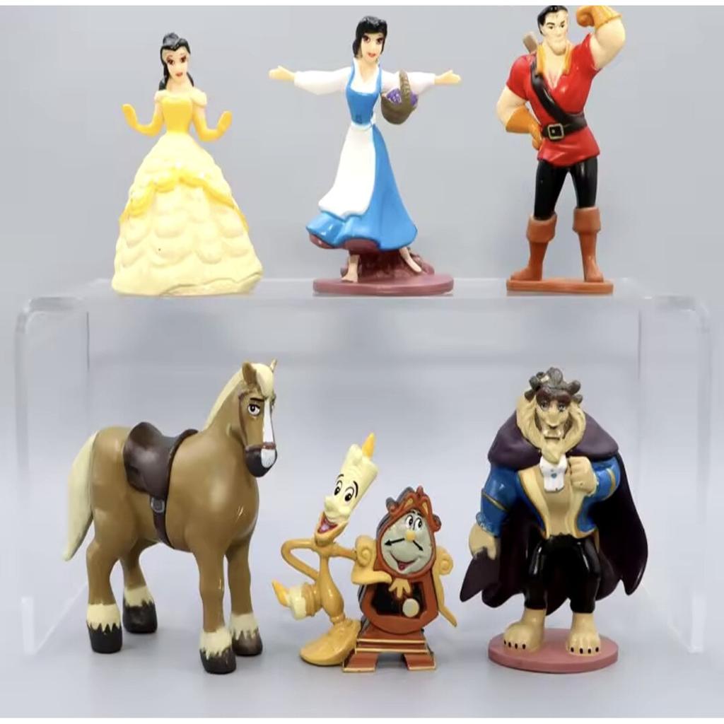  Beauty and the Beast Figurine Set of 6, 10-12 cm Resin Collectible Statues, Exquisite Gift