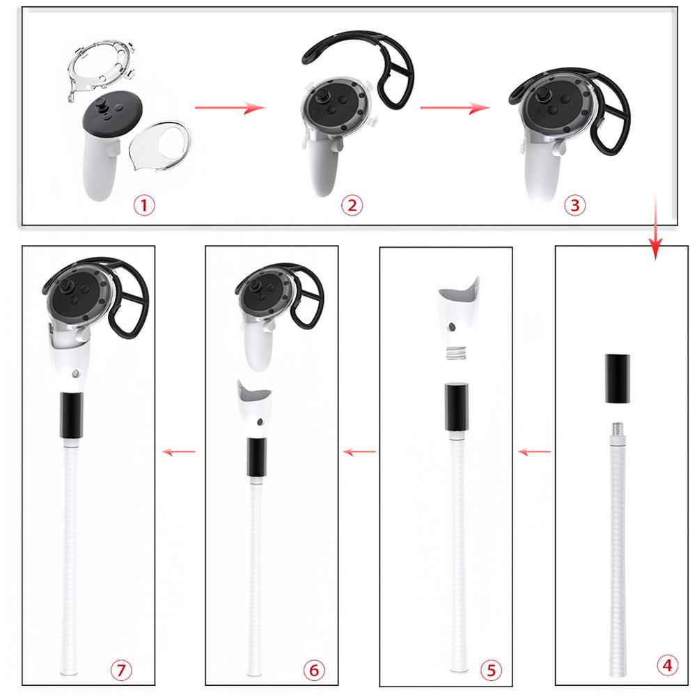 M053 Реалистичная рукоятка-насадка для Meta/Oculus Quest 3 Нескользящий адаптер-расширитель для гольф-игр для Oculus Quest 3