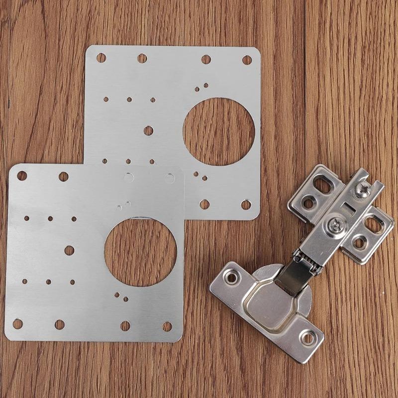 20Pcs Cabinet Hinge Repair Plate Kit Stainless Steel Door Hinge Mounting Plate With Holes For Home Kitchen Cupboard Furniture