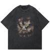 Streetwear Cat Graphic T-Shirt Cotton Tshirt Unisex Tops Tees Short Sleeves T Shirt