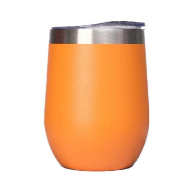 Wine Tumbler With Push Lid, Stemless Insulated Wine Glasses, Double Wall Vacuum Stainless Steel Travel Tumbler