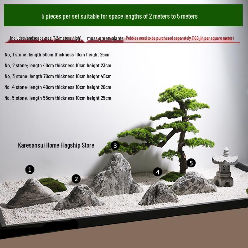Snow Wave Stone Slices for Indoor and Outdoor Karesansui Landscaping and Rockery Decoration.