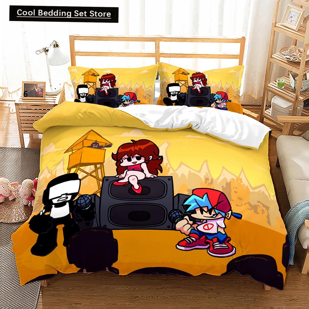 3D Friday Night Funkin Bedding Set Single Twin Full Queen King Size Friday Night Funkin Bed Set Children Kid Bedroom Duvet Cover