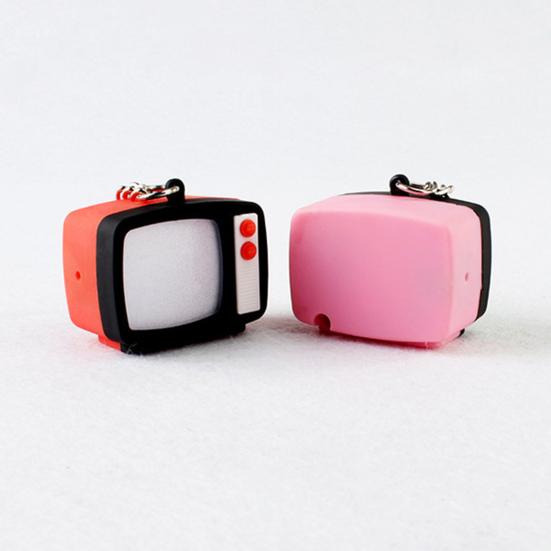 Ретро телевизор LED Брелок Мини-телевизор Подвеска со звуком и светом Брелок-подвеска для рюкзака для ночной видимости Веселые аксессуары