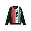 Color Block Letter Print Pullover Long Sleeve Sweatshirt Men Sweatshirt Black F11M319401F-BK