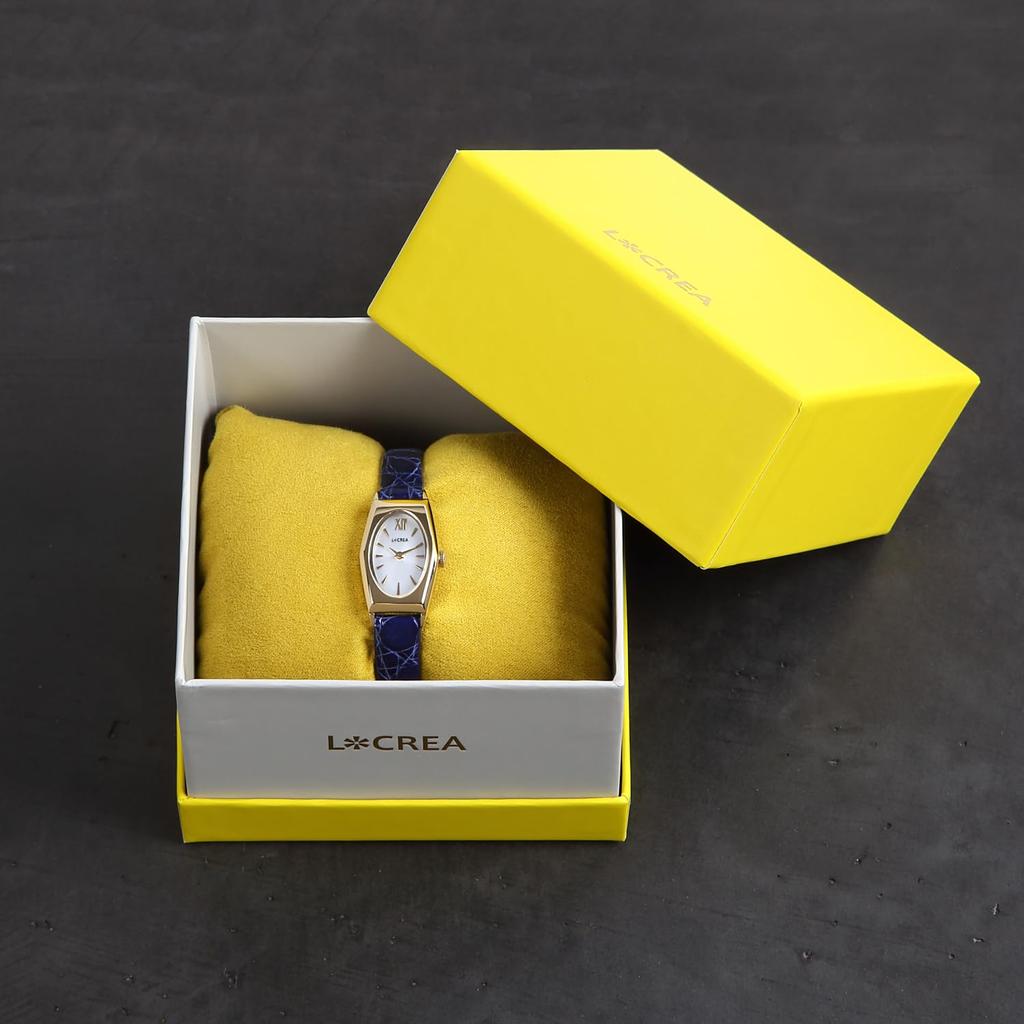 Женские солнечные часы LeClair из натуральной кожи крокодила, Япония [LCREA] LC2003-SS (OVALE/Серебро, пояс/LC2003-SSCBK)