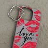 Тонкий чехол для телефона Love Red Lips Pattern из матовой кожи с текстурой для iPhone 16 Pro Max 15 14 Pro 13 12 11, противоударный защитный чехол для объектива из ТПУ с мягким бампером