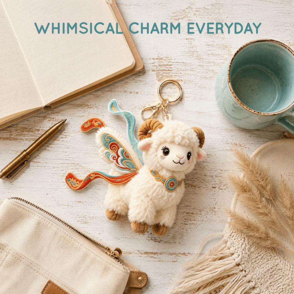 Mini Sheep Pendant Soft Cartoon Keychain Cute Plush Doll Keychain for Keys