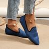 Large Size Soft-soled Pointy Fashion Casual Shoes Women  Autumn and Winter New-style Slip-on Comfortable Single Shoes 35-43