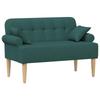 Two Seater with Button Tufting Dark Green 120 X 65 X 79 Cm Fabric