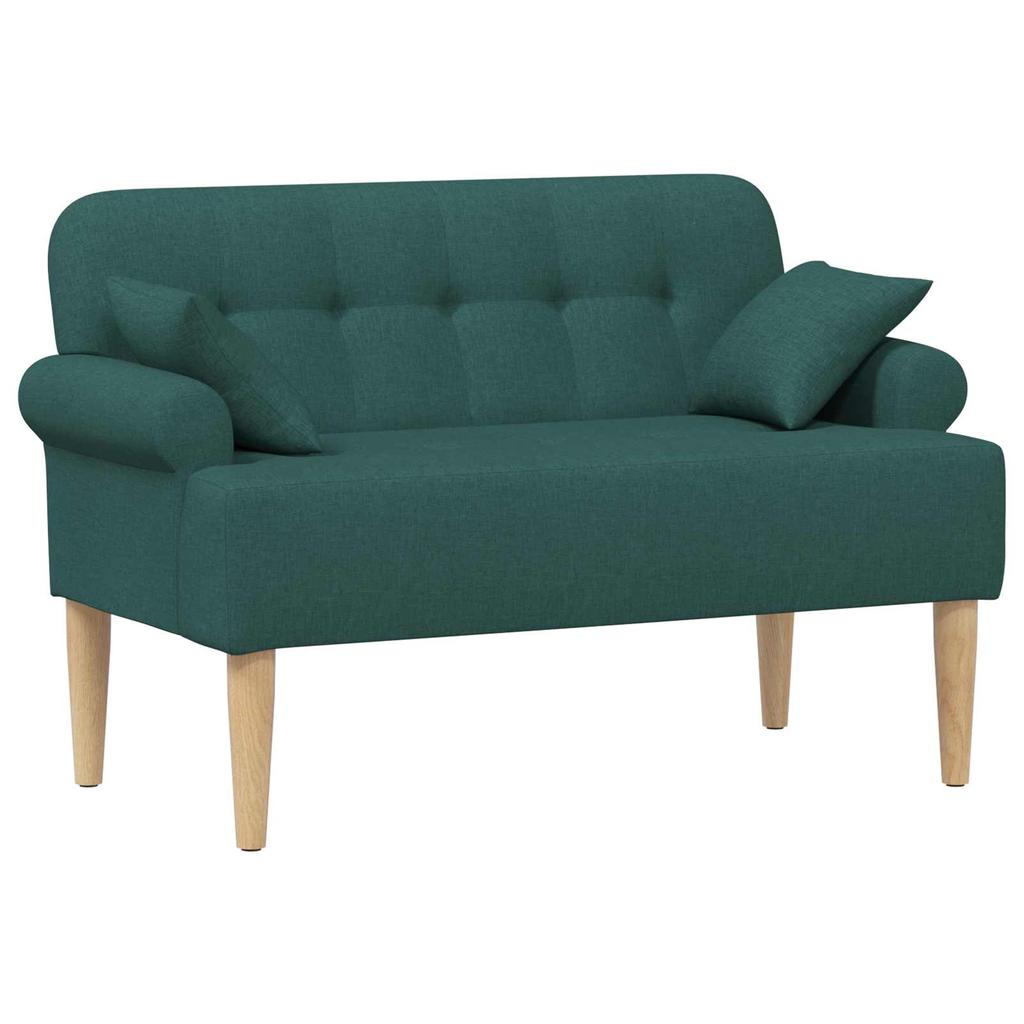 Two Seater with Button Tufting Dark Green 120 x 65 x 79 cm Fabric
