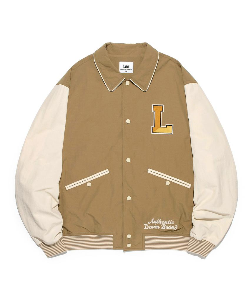 Lee Нейлоновая куртка-бомбер в стиле varsity, бежевая