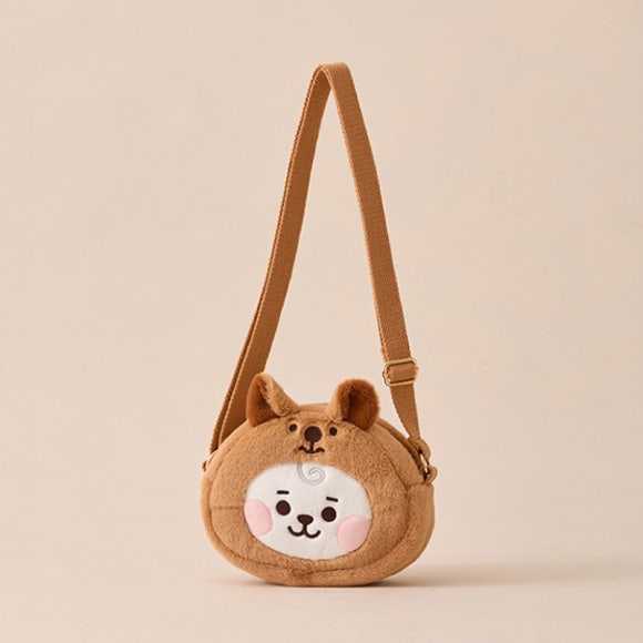 BT21 Кукла RJ BABY FLUFFY, лежащая на полу/брелок для ключей/костюмный шкаф, набор из шляпы-ведра/мини-сумка с подвесками/сумка-лицо для куклы через плечо (5 вариантов)