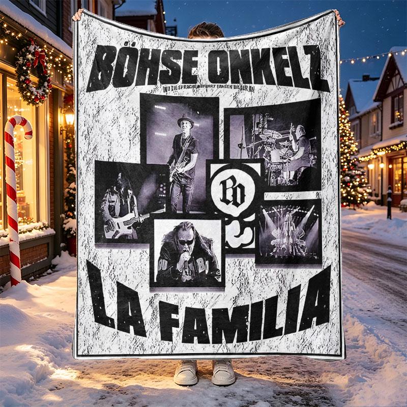 Bohse Onkelz Pattern Blanket for Home Decoration, Bed, Sofa, Car Travel, Camping, Suitable for All Seasons, Birthday Christmas Gift