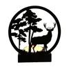 Creative Ins Style Metal Ornaments Candle Holders Black Iron Elk  Valentine's Day Luminous Decorative Crafts Miniatures