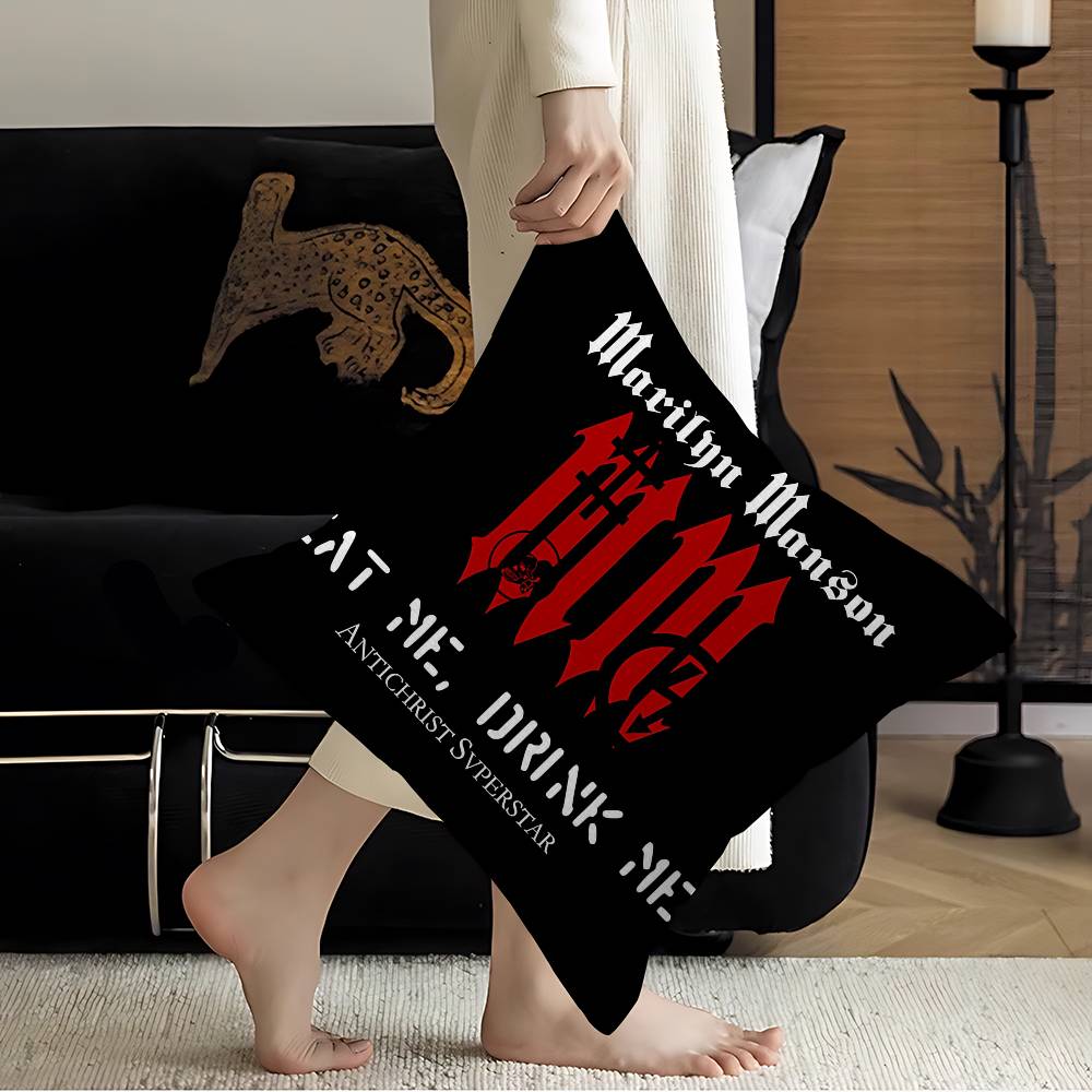 Classic Rock Band MMarilyn MManson Pillow Gift Home Office Decoration Bedroom Sofa Car Cushion Cover Case 45x45