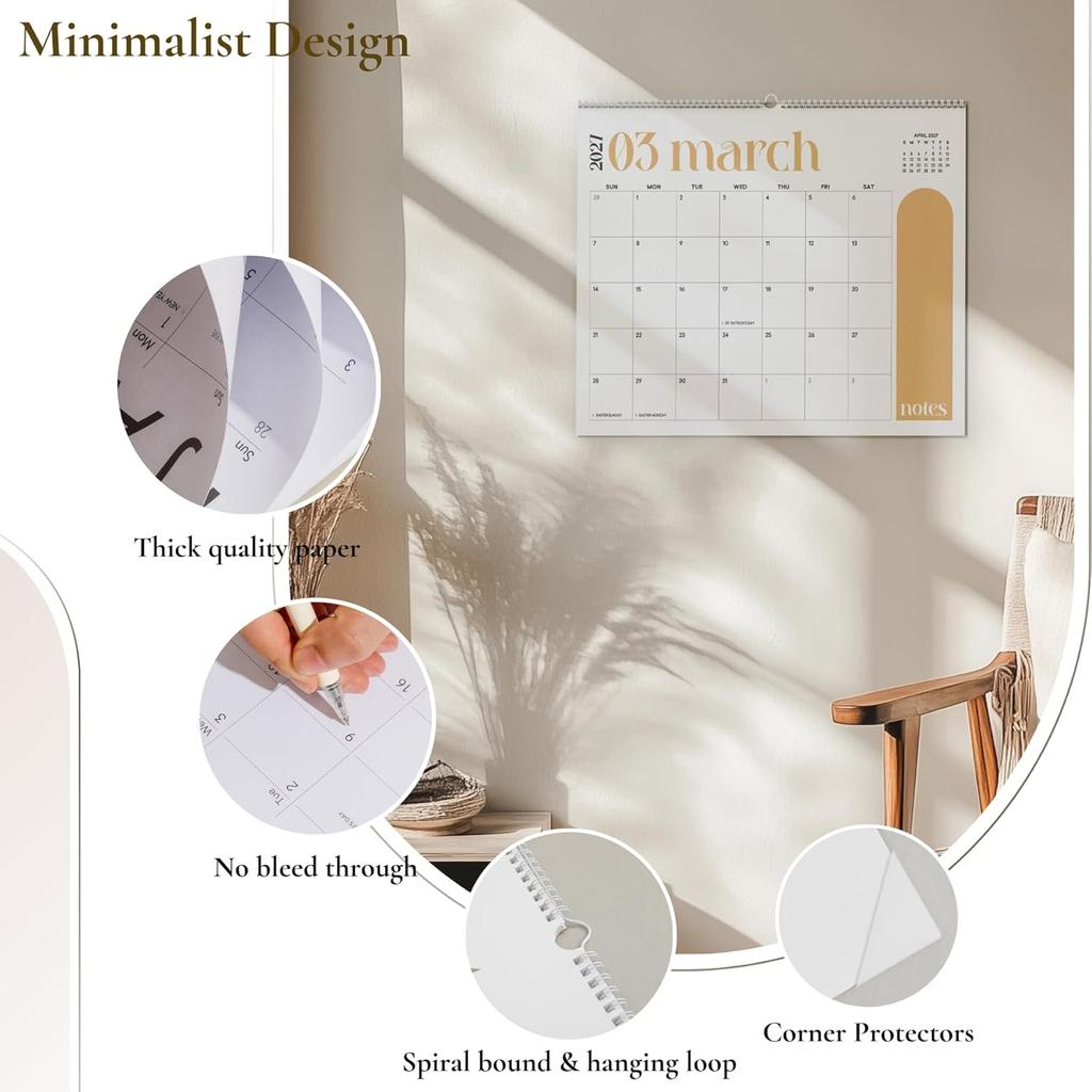 Wall Calendar 2026-2027 Hanging Calendar, Jan 2026 to June 2027, 13.5 x 11 Inch Monthly Calendar for Wall, 18 Months Spiral Twin-Wire Binding Wall