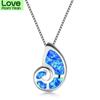 Female Cute Snails Pendant 925 Sterling Silver Blue White Fire Opal Necklaces For Women Shell Conch Necklace Girls Gifts