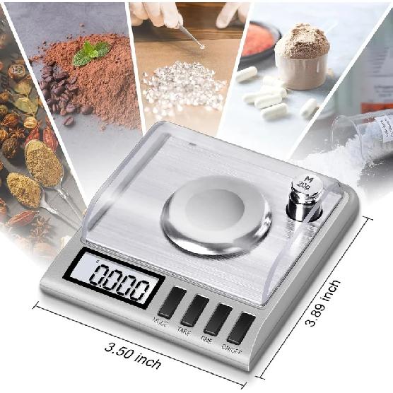 Milligram Scale, 50g/0.001g Digital Milligram Scale with Calibration Weights Jewelry and Gem Scale Mg Scale for Reloading