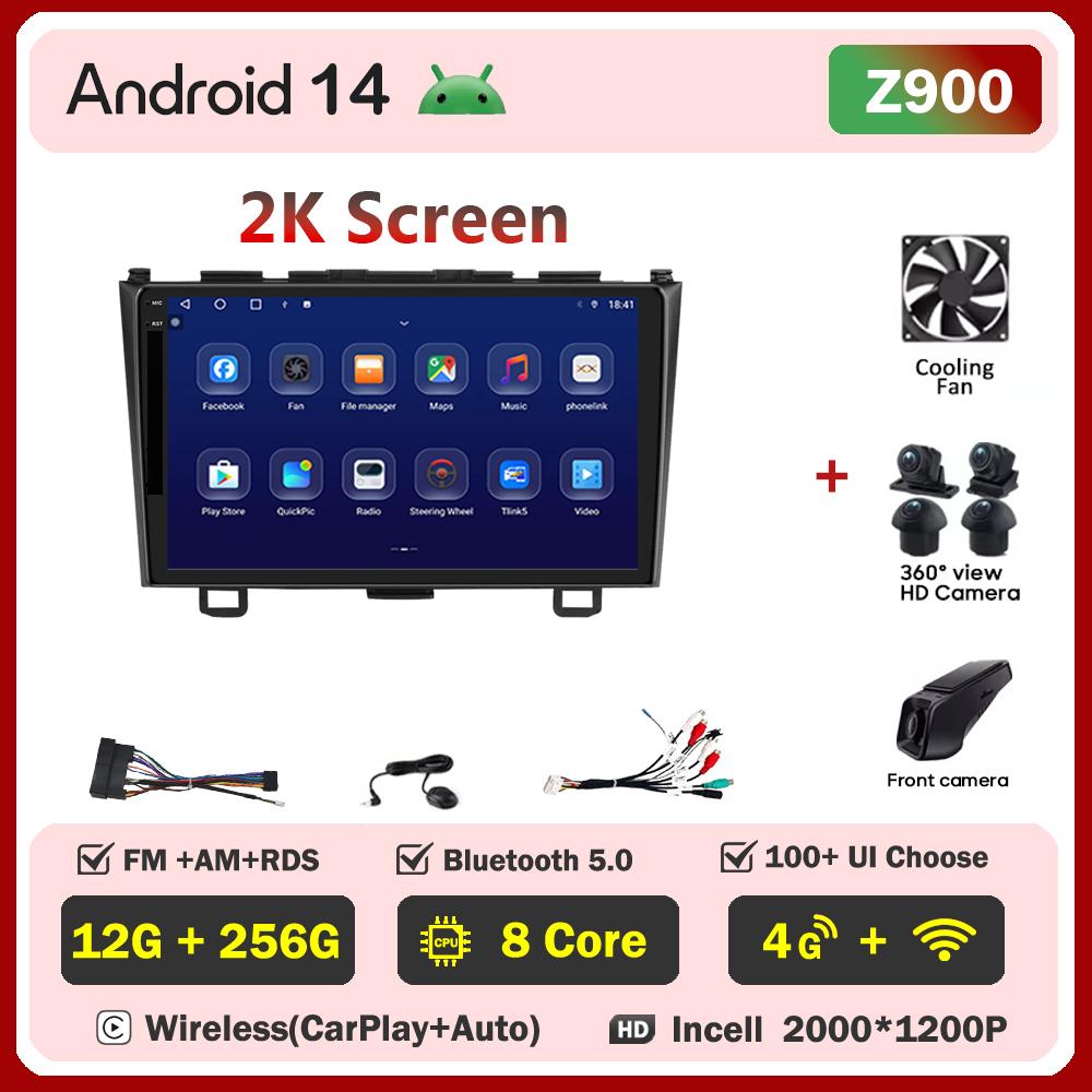 Для Honda CR-V 3 RE CRV 2007-2011 Автомобильный мультимедийный видеоплеер Android Auto Car Radio Сенсорный экран GPS-навигация Mirror Link