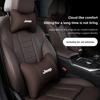 For Jeep Car Seat Neck Pillow Leather Headrest Lumbar Waist Support For Jeep Grand Cherokee Wrangler JK Gladiator Compass Ren
