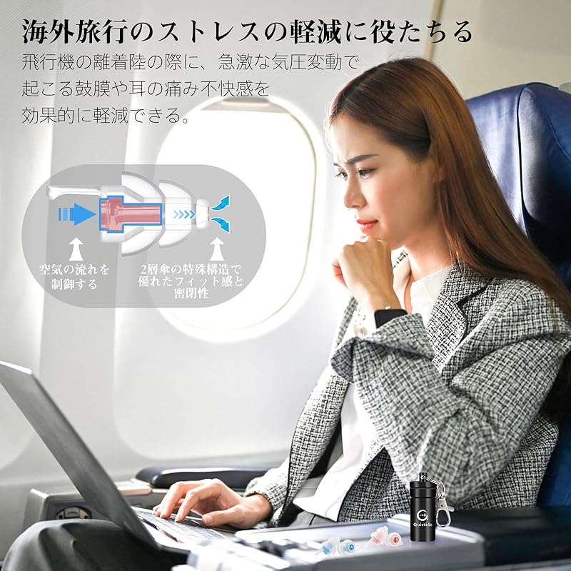 Ear Plugs Plane Quietide Airplane Earplugs Barometric Pressure Adjustment Earplugs Hearing Impairment Prevention Ear Plugs Train Sleep Work Washable