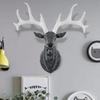 Deer Head Wall Decor Resin Statue Faux Collectible Realistic Handmade Sculpture Animal