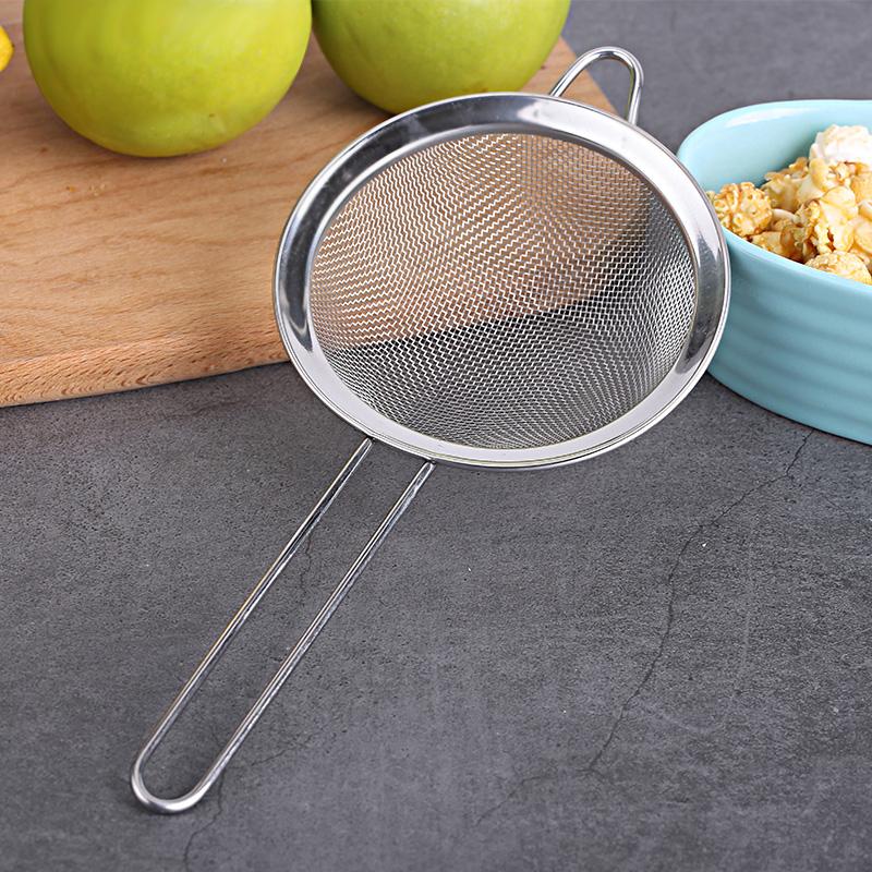 Jinghuisichuang Stainless Steel Soy Milk Strainer [Multiple Uses, Uniform Mesh] Frying Basket Colander Flour Sieve 10cm