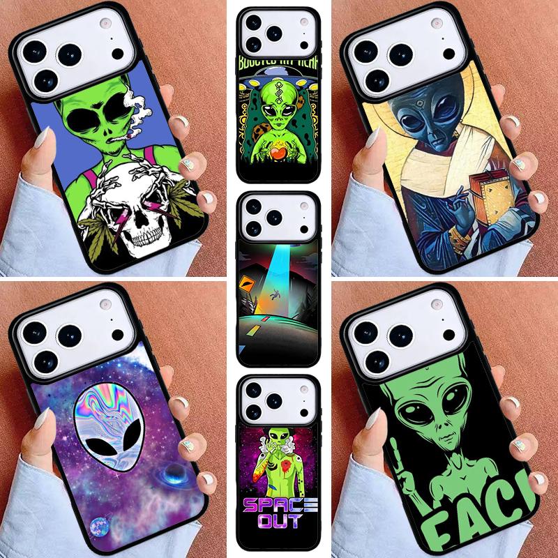 Alien Space Phone Case for iPhone 16e 15 14 13 12 17 Pro Max Plus Air 17pro Cover Coque