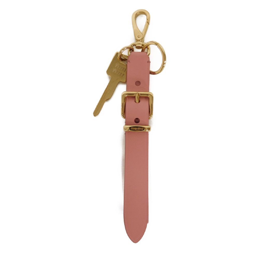 Used 12166 Key Charm Leather Strap 5TT176 2E6Y F0028 7950 Key Soft Calfskin Light Pink Gold Logo Rosa Women's from