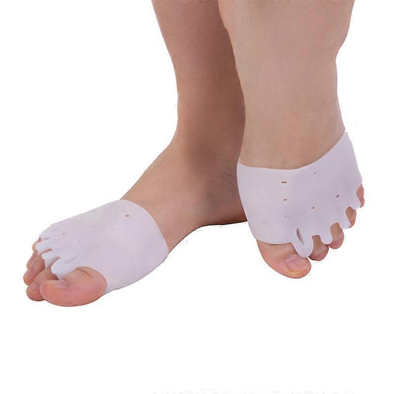 Dww-Gel toe separator, 1 pair of 3-hole bunion protectors and a 5-hole big toe corrector for men and women suffering from painful bunions during the d
