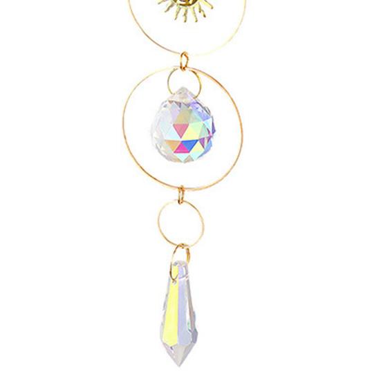 Moon Sun Catcher Crescent Moon Sun Pendant Rainbow Maker Prismatic Suncatcher Hanging Ornament for Home Indoor Window Garden