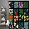 Flower and Plant Collage Shower Curtain, Bathroom Decorative Shower Curtain, Waterproof Shower Curtain with Hooks