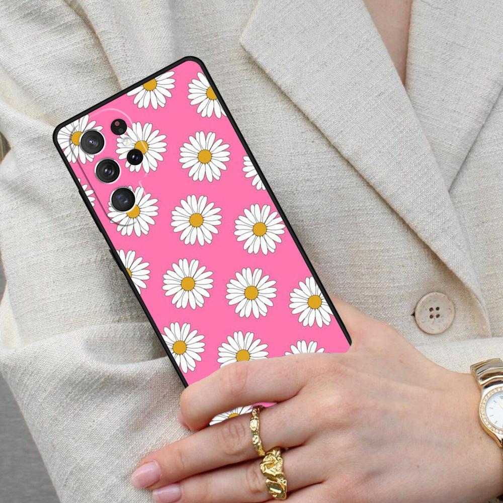 Daisy Flower Soft Cell Phone Case for Samsung Galaxy S26 Ultra S25 S24 S23 S22 S21 S20 Note10 Cover
