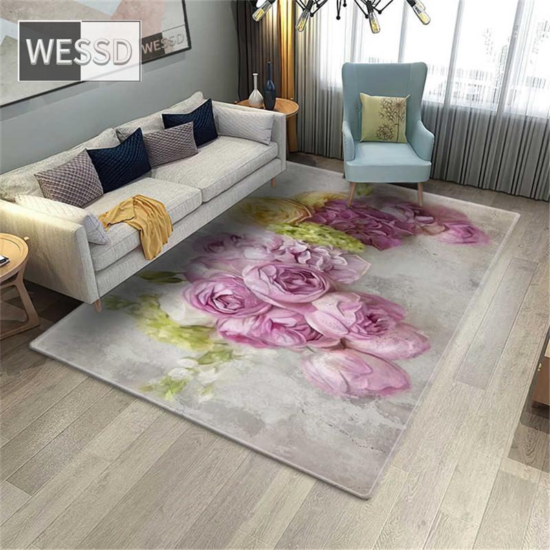 Ковер для спальни с цветком розы, 3D ковер для гостиной, красочный напольный коврик с цветочным рисунком, ковер для ванной комнаты, украшение для комнаты для девочек