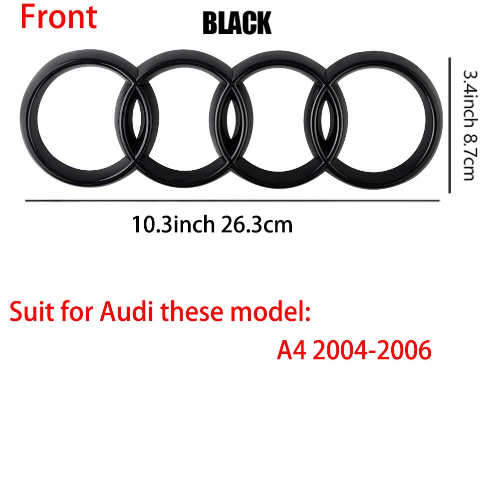 4 Rings Logo ABS Car Front Grille Hood Emblem Rear Trunk Badge Sticker Valve For Audi A3 A4 B8 8P A5 A6 A7 A8 Q2 Q3 Q5 Q7 Sline