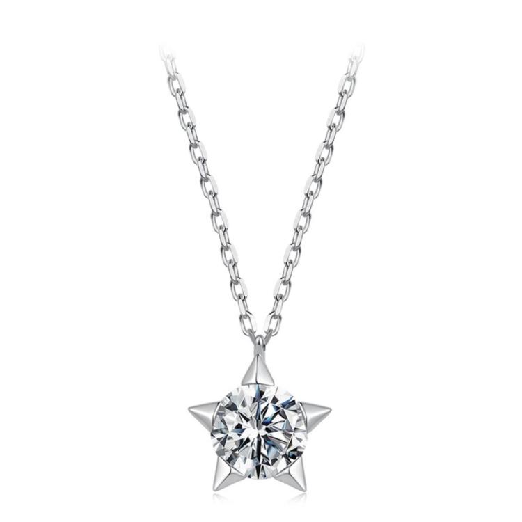 S925 Sterling Silver 1-Carat Sparkling Moissanite Necklace