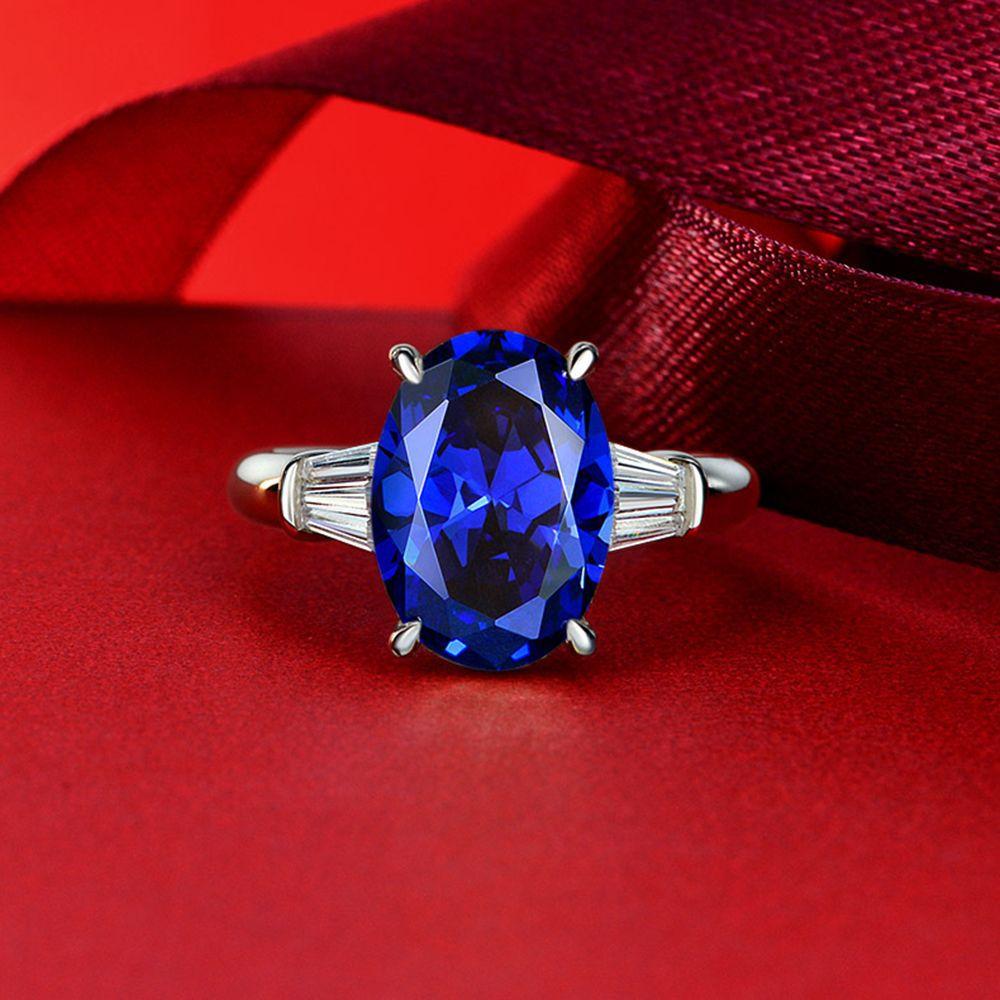 Ювелирные изделия Tancision, кольцо с искусственным драгоценным камнем, овальное простое элегантное ретро-роскошное серебряное кольцо с бриллиантом, кольцо в подарок.