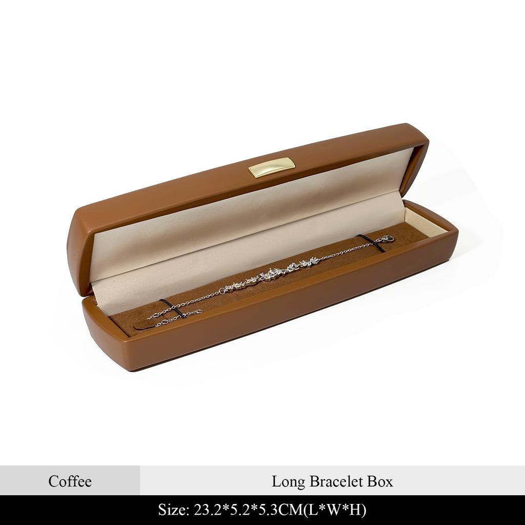 Luxury Vintage Leather Jewelry Box with Gold Logo | Ring Pendant Bracelet Bangle Storage Organizer Gift Set