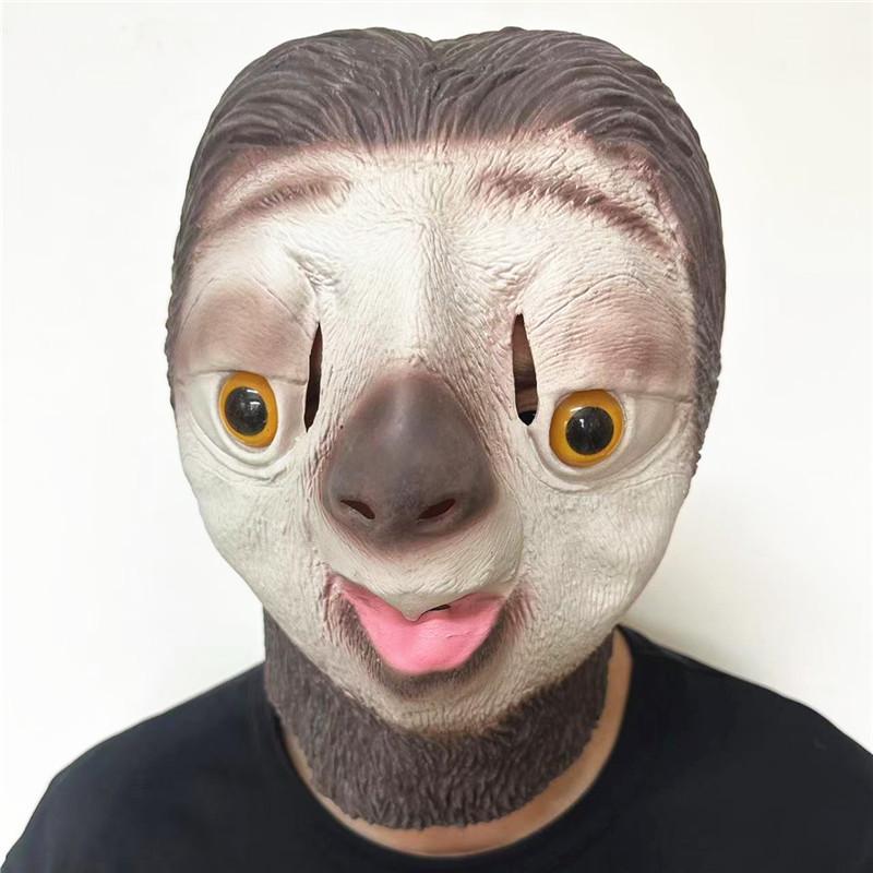 Animal mask, green-headed fish, cute fish head monster mask, funny and amusing, cow and horse headgear, animal-themed novelty gift