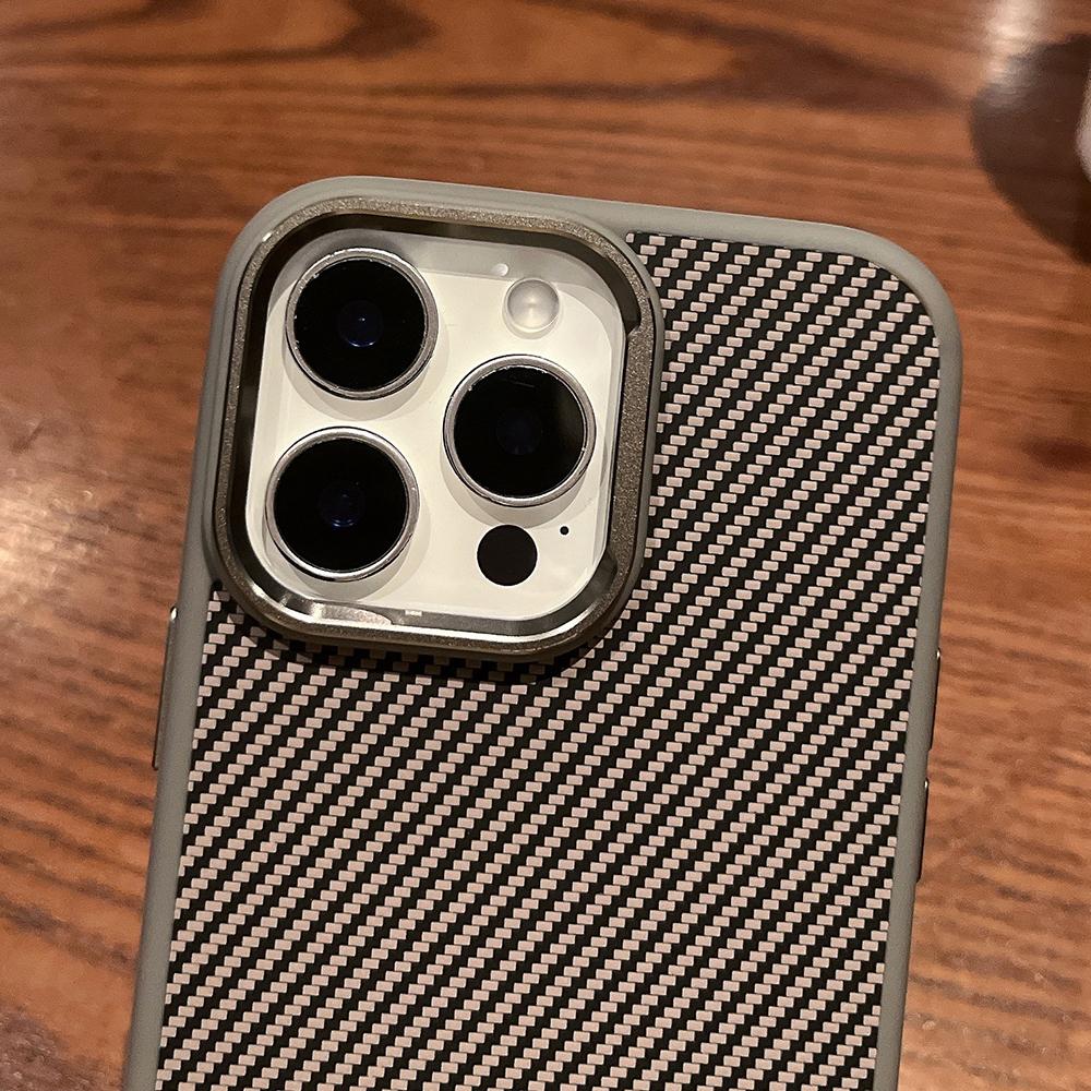 Чехол для iPhone 16 Pro, совместимый с MagSafe, из ПК + ТПУ, задняя крышка телефона, текстура из углеродного волокна