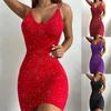Women's Sexy Halter Dress Solid Color Hip Skirt