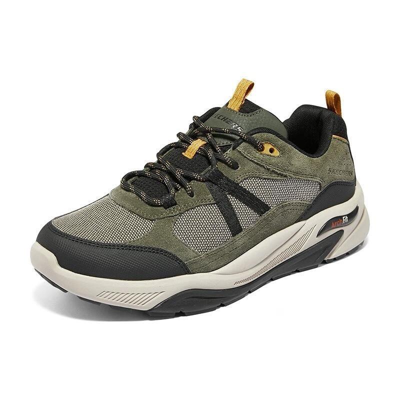 Skechers Men Low Top Functional Outdoor Shoes Army Green 210477-BKOL