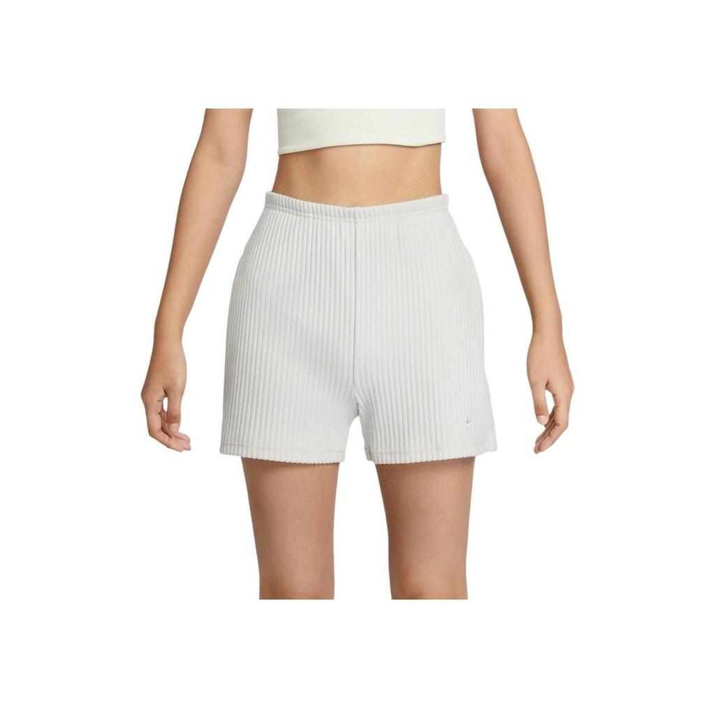 Nike Sportswear Chill Rib Light Taupe Women's High-Waisted Slim Shorts FN3675-104