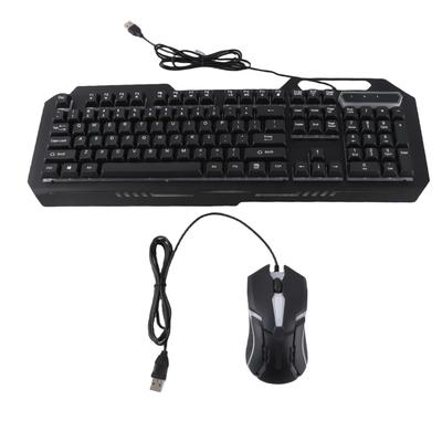 Проводная клавиатура и мышь комбо 1200DPI RGB подсветка Эргономичная 104 клавиши Алюминиевый сплав Игровой набор клавиатуры и мыши для