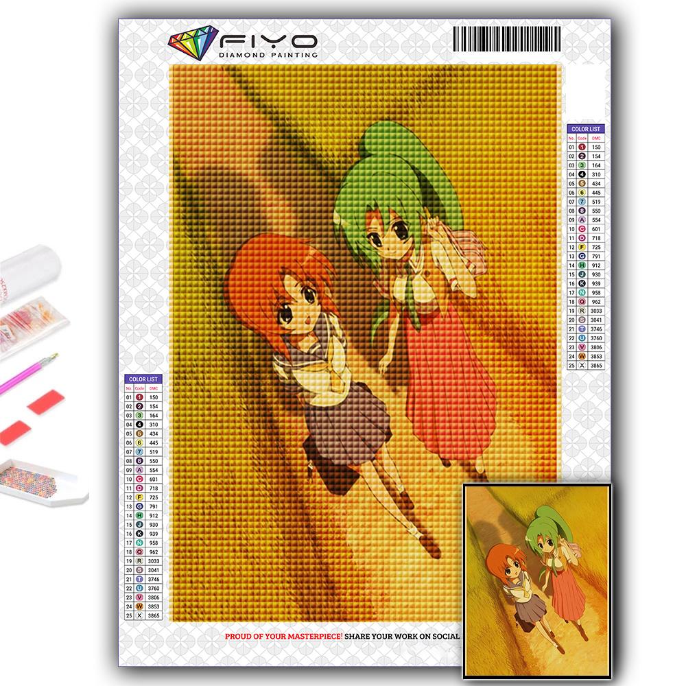 5D Алмазная картина Аниме Когда они плачут Хигураши DIY Алмазная вышивка Горный хрусталь Украшение дома